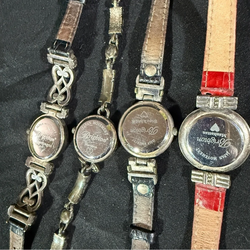 Brighton, vintage, Silver and Red Watch Collection, lot of 4
